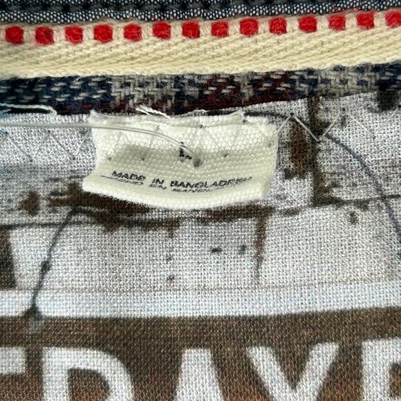 Foo Fighters Upcycled Plaid Shirt Frayed Calabasas Malibu Large NWT - Picture 6 of 11